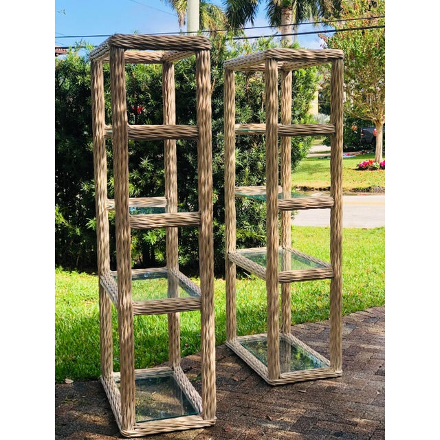 Vintage twisted Reed-Rattan whitewash very beautiful and light looking perfect for for your boho chic decor or coastal...