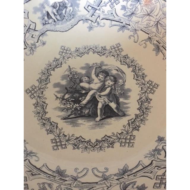A very stunning and very large piece of 19th century Furnival transferware. This is possibly the Rustic pattern. It is...
