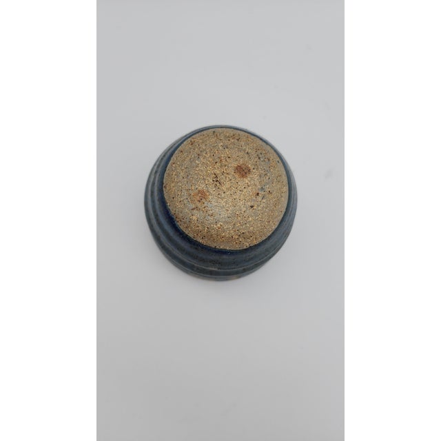 Vintage Studio Pottery Blue Bowl For Sale - Image 10 of 10