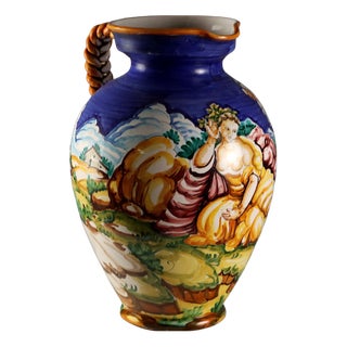 Majolica Amphora from Taccini Manufacture For Sale
