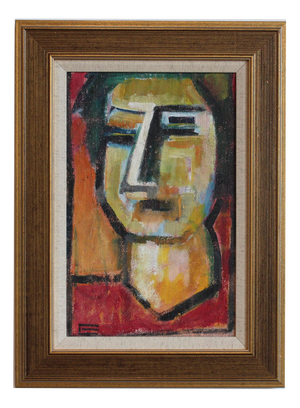 Hidden Portraits IX, 1980s, Acrylic on Canvas, Framed