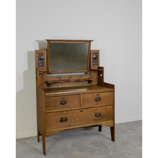 19th Century 19th Century Arts and Crafts Oak Dresser and Vanity For Sale - Image 5 of 9