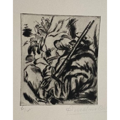 Anselmo Bucci, Military, 1917, Etching For Sale