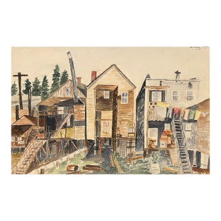 1948 Kalama Wasington Painting by Matthews For Sale