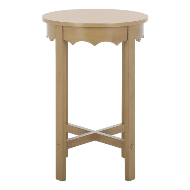 Seraphina Round Accent Table in Desert Brown For Sale