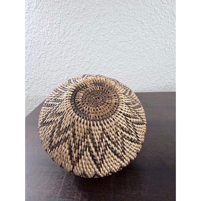 1970s Vintage Hand-Woven Nito Vine Trinket Boxes & Basket Lot - Set of 4 For Sale - Image 5 of 12