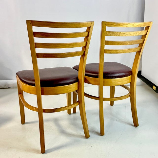 1940s Vintage Art Deco Italian Honey Stained Maple Back Slat Dining Chairs - Set of 6, After Gio Ponti For Sale - Image 12 of 13