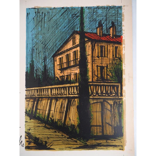 Bernard Buffett Our house Original Lithograph On Arches vellum 74.5 x 55.5 cm Information: Writing also on the back Very...