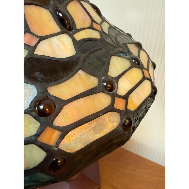 Stained Glass Tiffany Inspired Table Lamp For Sale - Image 10 of 12
