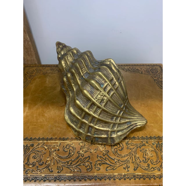 Vintage Set of 3 Brass Sea Shell Sculptures For Sale - Image 4 of 12