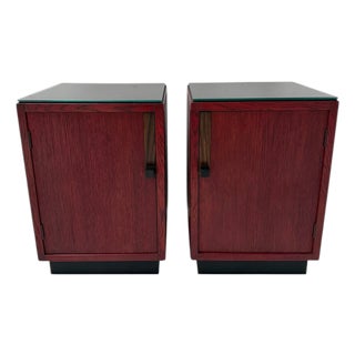 Art Deco Modernist Nightstands by A.H. Jansen for L.O.V. Oosterbeek, 1920s, Set of 2 For Sale