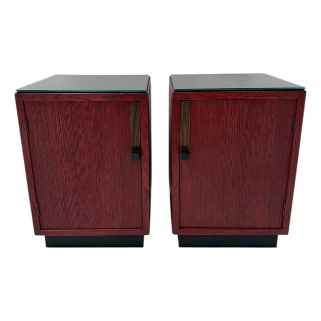 Art Deco Modernist Nightstands by A.H. Jansen for L.O.V. Oosterbeek, 1920s, Set of 2 For Sale