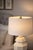 Ceramic 1970s Octagonal Architectural Cream Glazed Ceramic Table Lamp With 17” Drum Shade – For Sale - Image 7 of 8