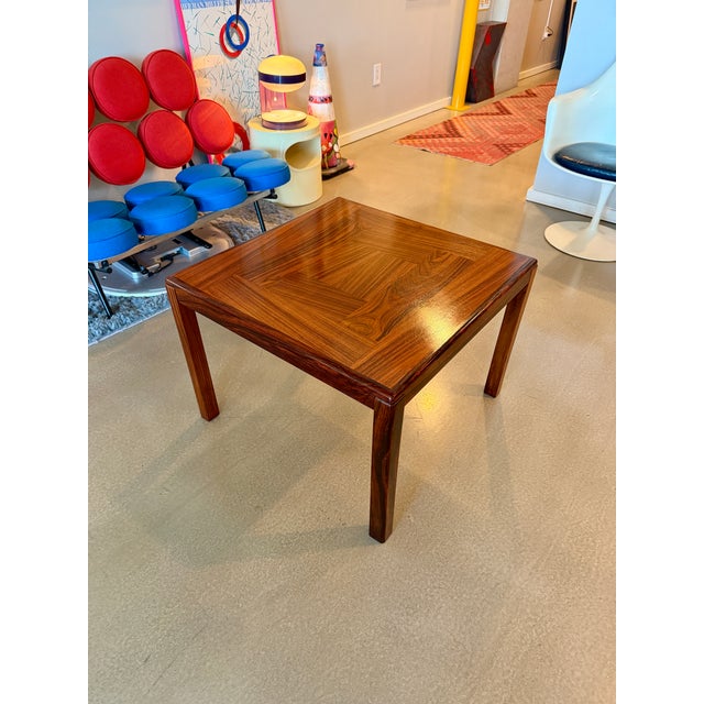 This authentic Danish modern side table was designed by Henning Kjærnulf and manufactured by Vejle Stole og Møbelfabrik...