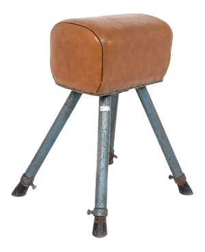 Brown Leather and Varnished Iron Italian Exercise Horse