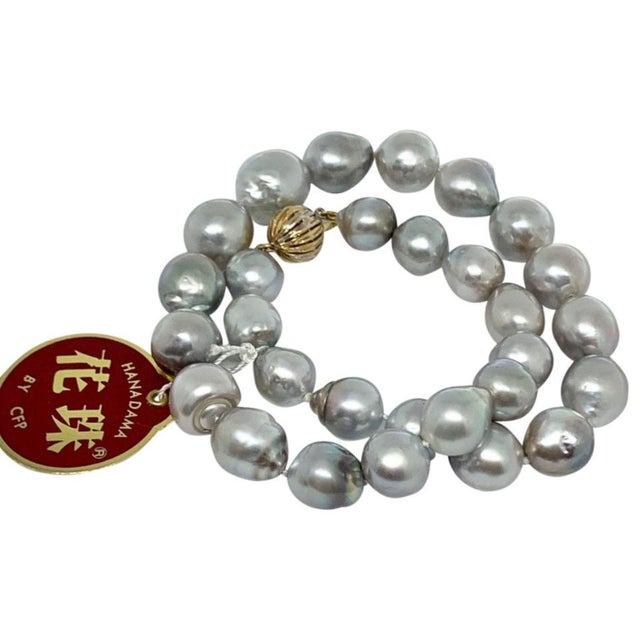 2010s Hanadama Tahitian Pearl Necklace Women 14k Gold Certified For Sale - Image 5 of 9