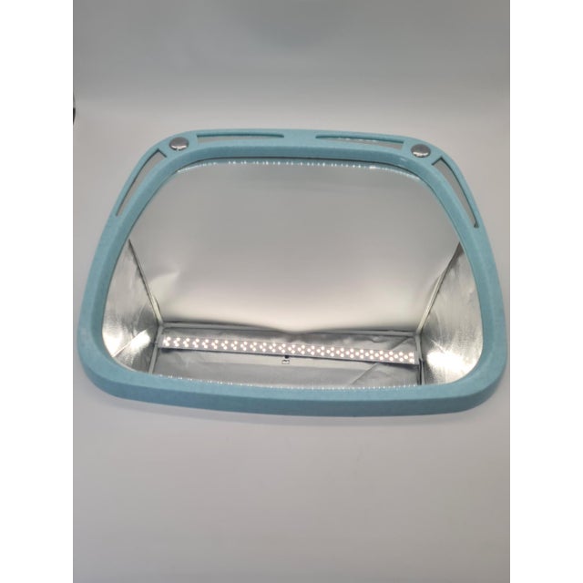 Vintage European Wall Mirror in Blue Plastic Frame, 1980s For Sale - Image 11 of 12