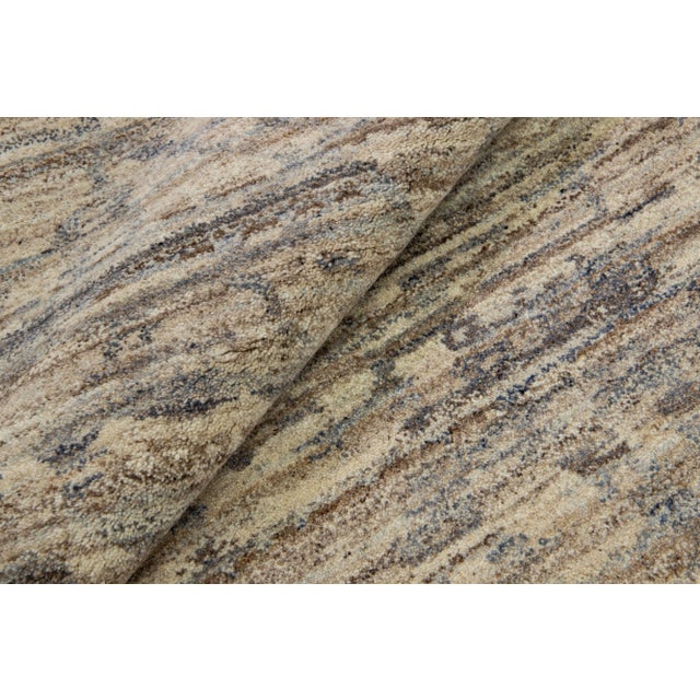 Textile Beige Modern Wool Rug Oversize With Allover Abstract Motif For Sale - Image 7 of 8