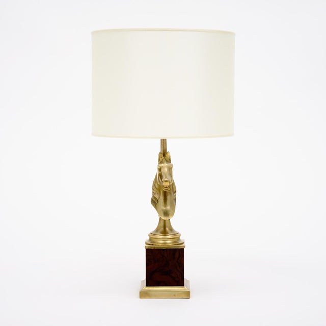 Maison Charles Maison Charles Vintage Brass Table Lamps, Horse Head, Circa 1950 For Sale - Image 4 of 9