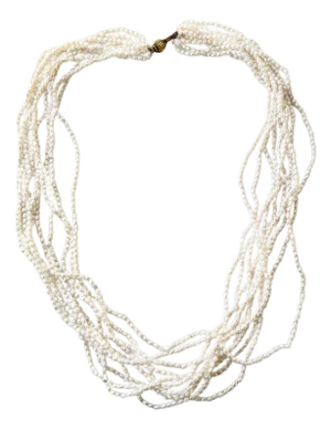 Vintage Multi Strand Freshwater Pearl Beaded Necklace