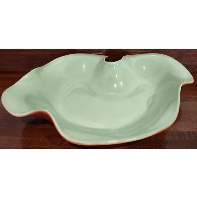 Mid 20th Century Vintage Mid Century Modern Red Wing Pottery Kidney Bean Curved Dish For Sale - Image 5 of 7