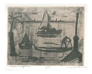 La Laguna di Venezia - Original Etching and Aquatint by Luigi Bartolini - 1951 1951