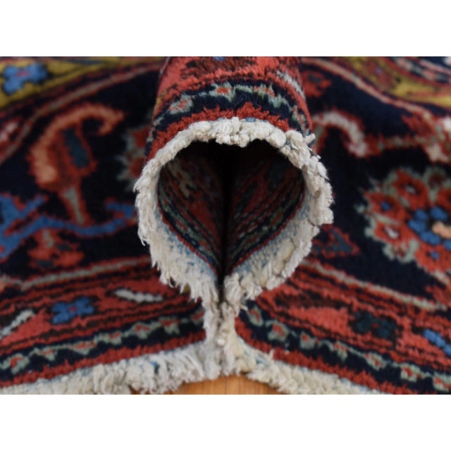 1930 Red Antique Persian Karajeh Geometric Medallions Hand Knotted Pure Wool Rug For Sale - Image 10 of 12