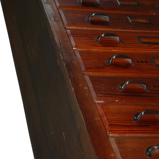 Brown 1930s Oak Printers Cabinet For Sale - Image 8 of 12