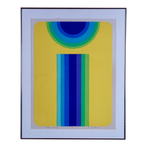 Modern Minimalist Geometric Painting"Pillar of Light" by F. Goodman Signed and Number 11/11