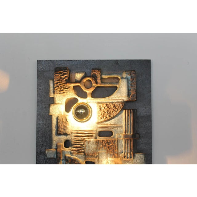 Beige Vintage Brutalist Wall Light Sculpture For Sale - Image 8 of 15
