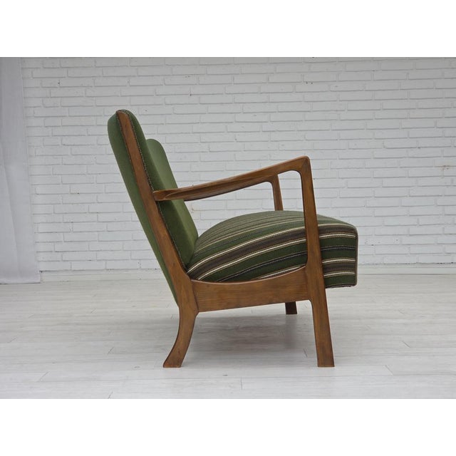 Mid-Century Modern Danish Wool and Beech 2-Seater Sofa, 1960s For Sale - Image 3 of 18