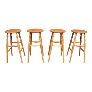 Oak Barstools Set/4