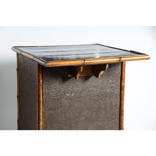 Antique French Napoleon III Chinoiserie Lacquered Bamboo Work Table For Sale - Image 12 of 17