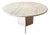Postmodern 1970s Cream Off White Round Travertine Dining Table, Pedestal Base For Sale