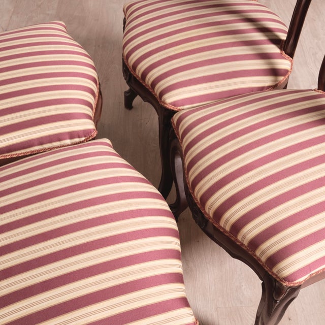 Antique Late 19th Century Louis Philippe Walnut Chairs, 1890s, Set of 4 For Sale - Image 10 of 12