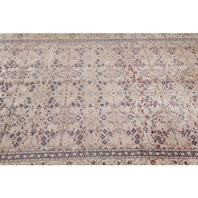 1940s Handmade Flower Design Floor Rug -6' 9'' X 9' 4'' For Sale - Image 9 of 10