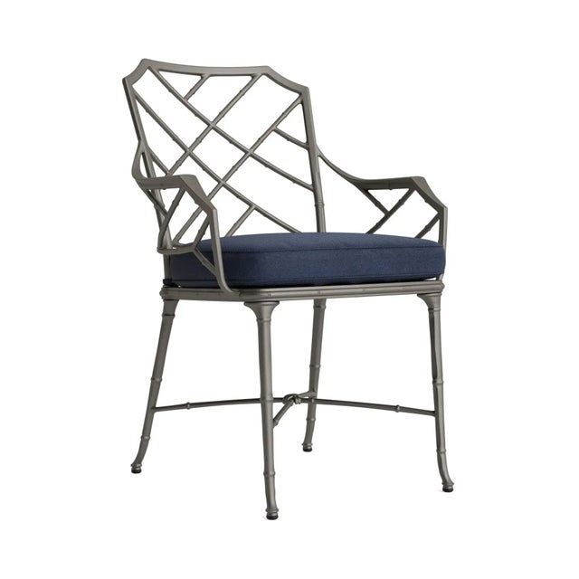 Brown Jordan Calcutta Arm Chair, Mica frame with Fusion Neptune fabric For Sale - Image 12 of 12