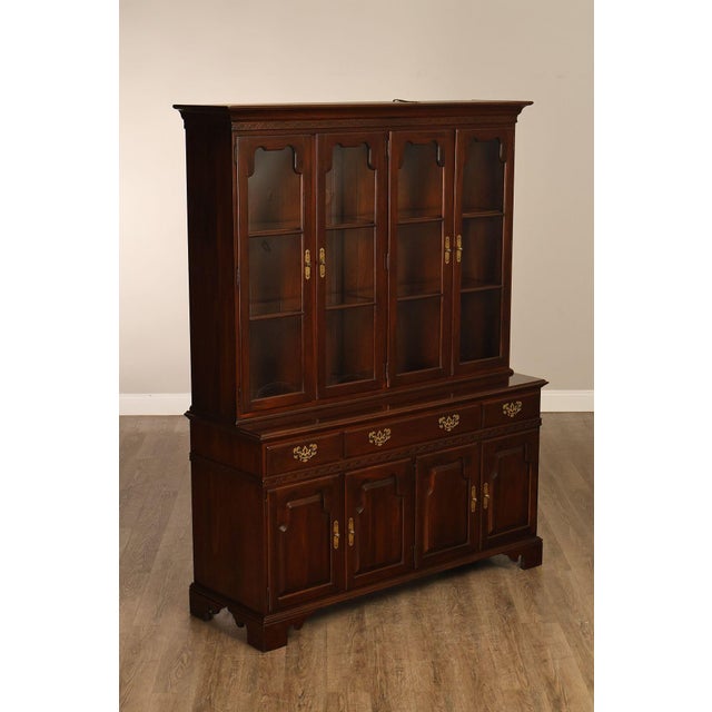 Traditional Ethan Allen 'Georgian Court' Cherry China Cabinet For Sale - Image 3 of 18