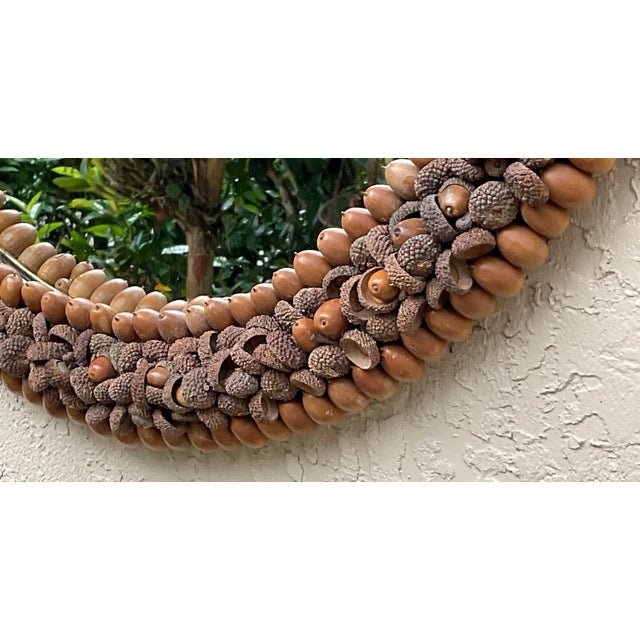 One of a Kind Acorn Oval Wall Mirror by Joseph Malekan For Sale In Miami - Image 6 of 12