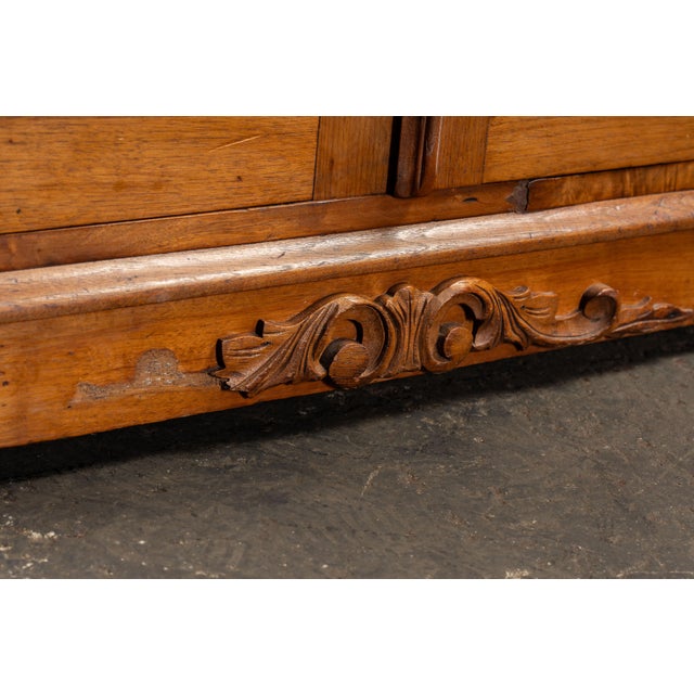 Antique Carved Wooden Lowboy Storage Cabinet For Sale - Image 10 of 10