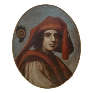 Italian Artist, Young Man, 1930s, Oil on Canvas For Sale