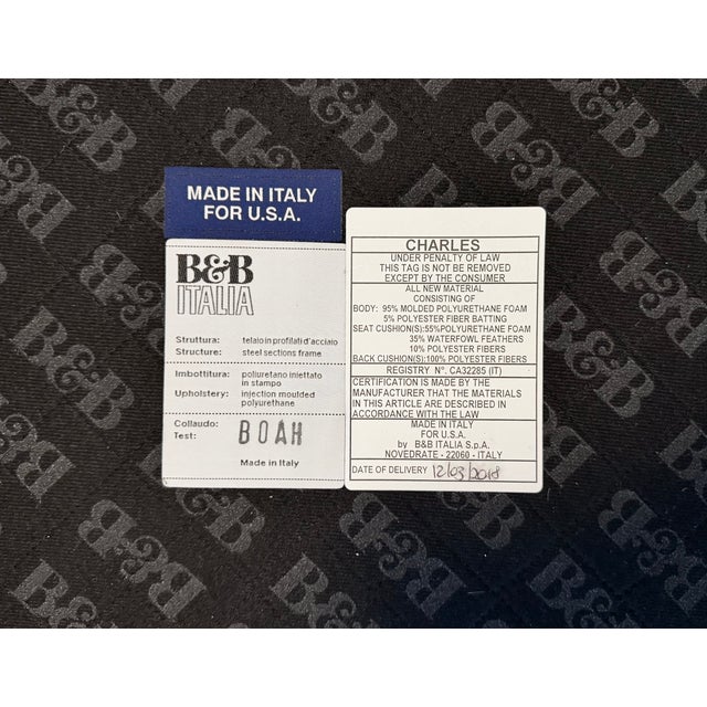 B&b Italia Charles Dark Gray Two-Piece Sectional Sofa by Antonio Citterio For Sale - Image 10 of 11