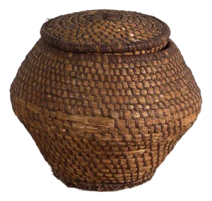 Vintage Basket with Lid, 1920
