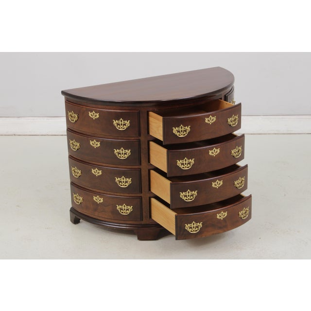 Madison Square Mahogany 4 Drawer Demilune Chest For Sale - Image 4 of 12