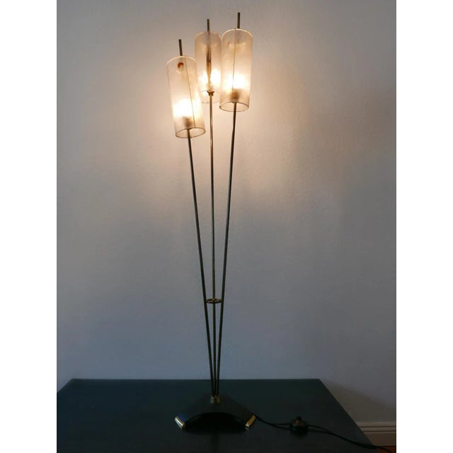 Metal Mid-Century Modern German 3-Flamed Floor Lamp, 1950s For Sale - Image 7 of 14