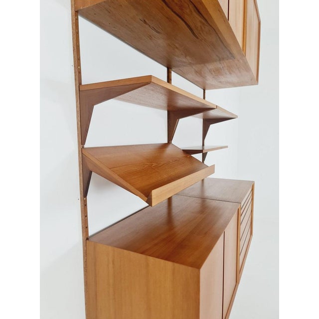 Brown Mid-Century Danish Teak Wall Unit with Records Cabinet and Magazine Rack by Poul Cadovius for Cado, 1960s For Sale - Image 8 of 11