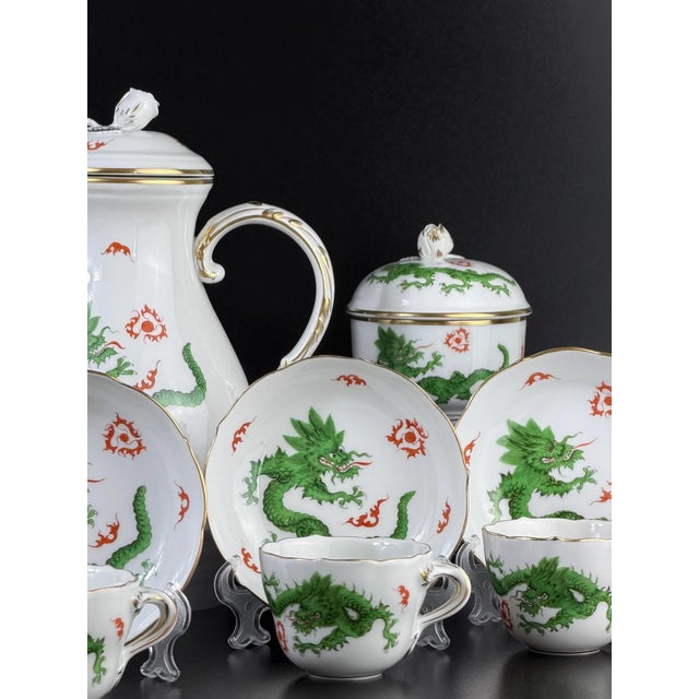 Vintage Ming Dragon Tea Set from Meissen, 1920s, Set of 13 For Sale - Image 4 of 18