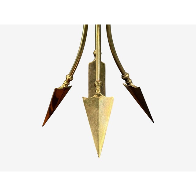 Bronze Maison Jansen Style, Arrow Motif Table Lamps, Bronze, France, 1970s For Sale - Image 8 of 11