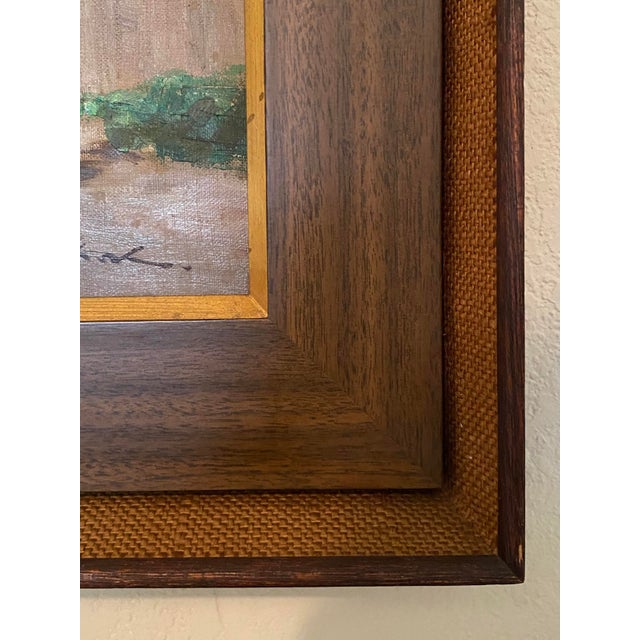 Vintage Japanese Framed Oil Painting of Street Scene - Signed For Sale In Santa Fe - Image 6 of 8