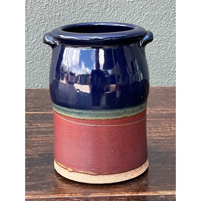 Ceramic Handcrafted Two-Tone Ceramic Vase For Sale - Image 7 of 17
